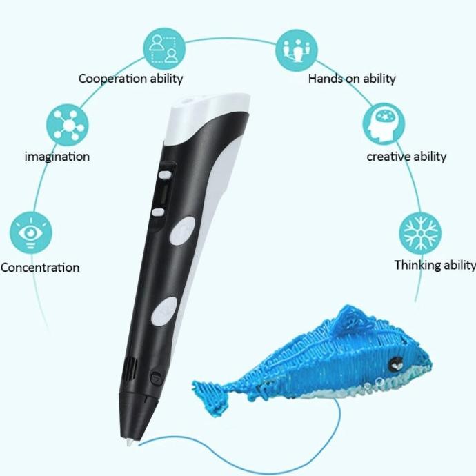 

Pulpen 3D Anak Printing Magic Drawing Filament EU Plug - 3DPEN-2