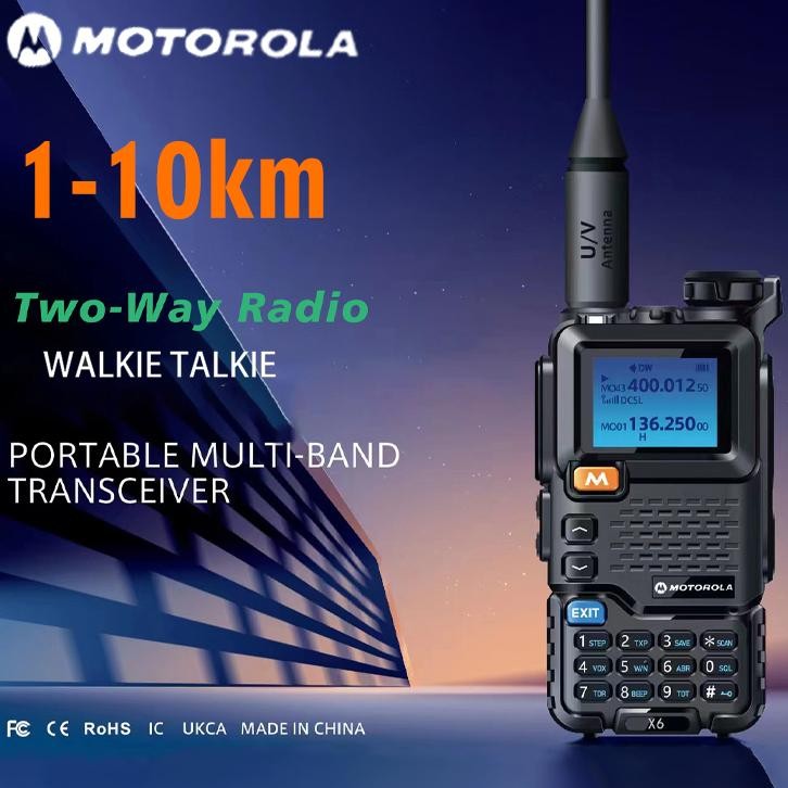 Kons Ht Motorola X6 Walkie Talkie Kisaran Panjang 10Km Dual Band Dua Arah Radio 10 Watt Cocok Untuk 