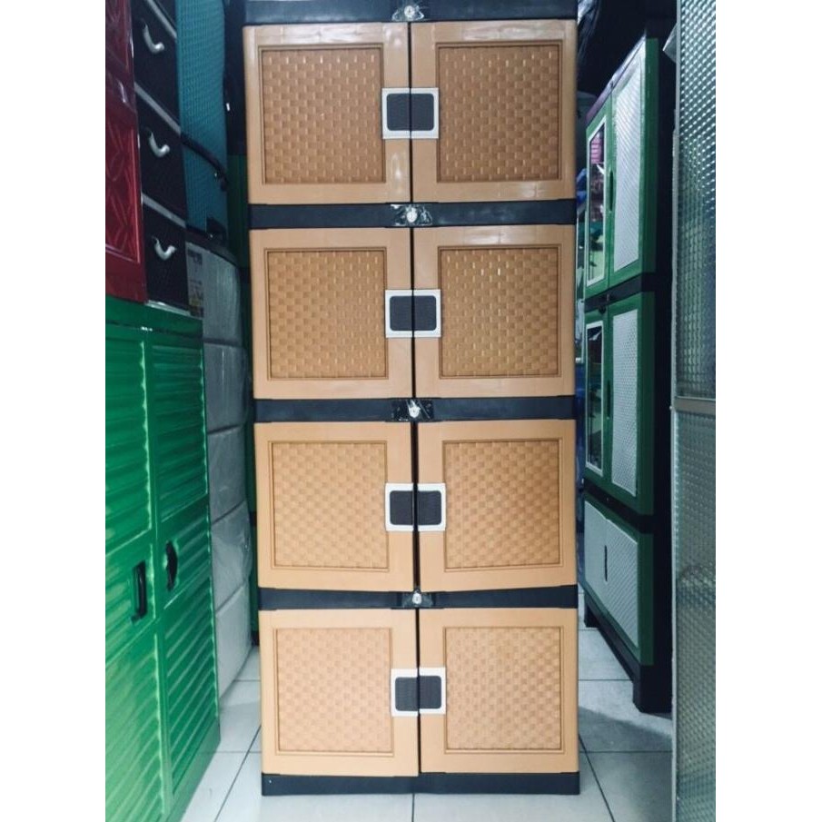 lemari plastik susun 4 jumbo full kunci