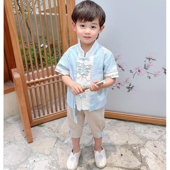 Setelan Cheongsam Anak Laki-Laki