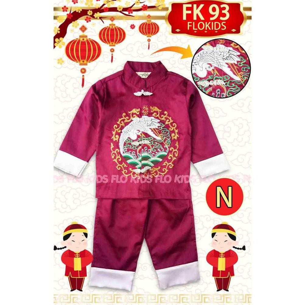 Baju Setelan Imlek Cny Cheongsam Qibao Anak Laki Laki Impor Ukuran 1-8Tahun