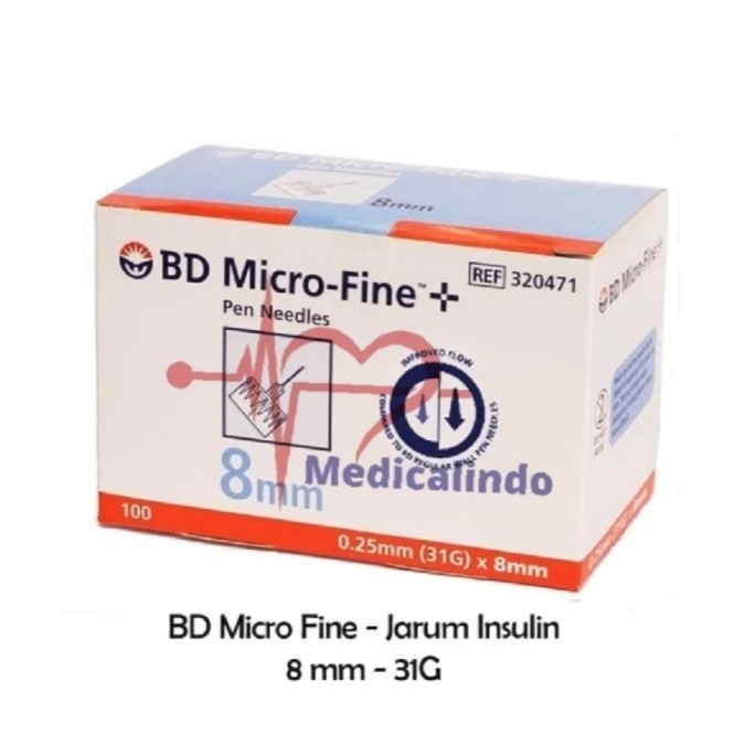 Jarum Insulin Pen Needle Bd Micro Fine 31G 8Mm Isi 100 Microfine 8 Mm