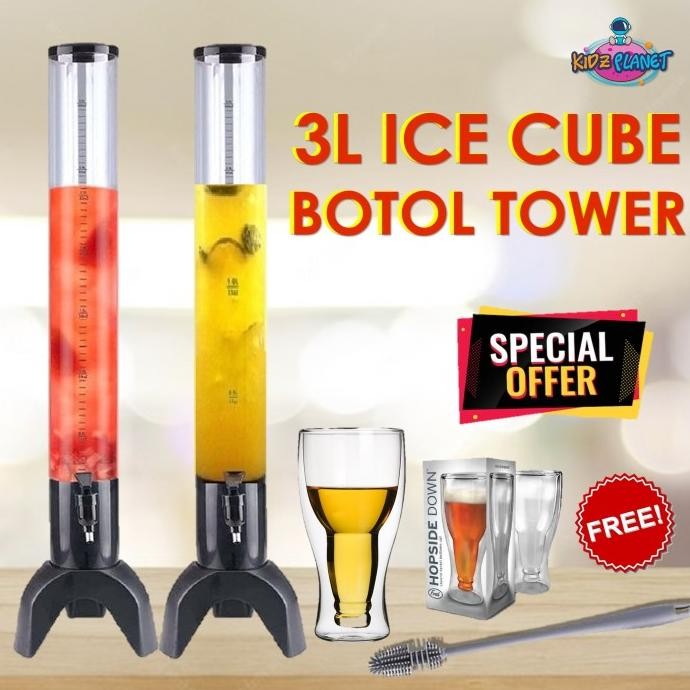 3L Ice Cube Beer Tower Dispenser / Botol Tower / Bir Tower