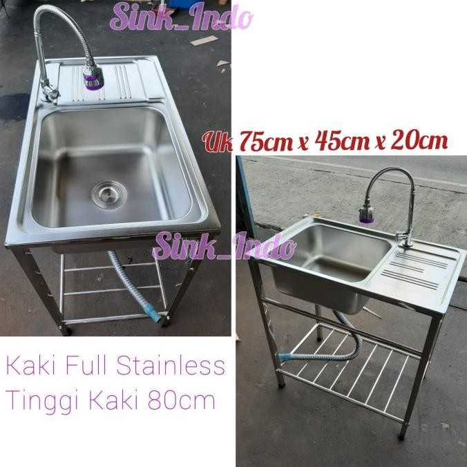 Bak Cuci Piring Portable Westafel Kitchen Sink Cuci piring 1 lubang 75