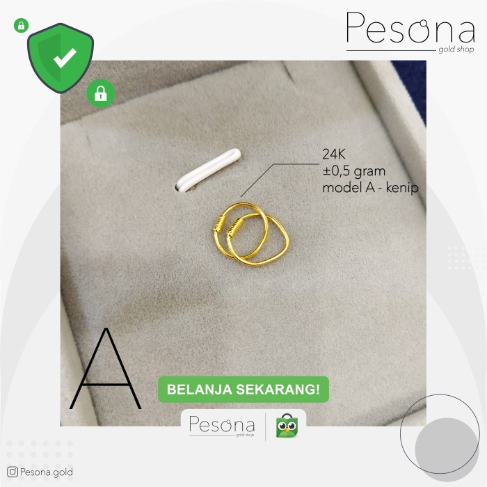ANTING BAYI / BABY EMAS 24K BERAT 0,5 GRAM