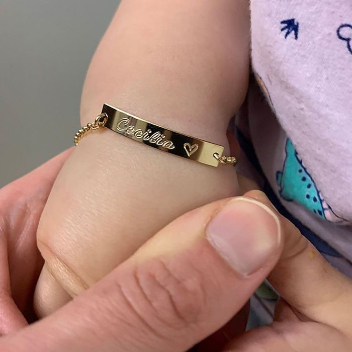 Gelang bayi emas asli custom nama