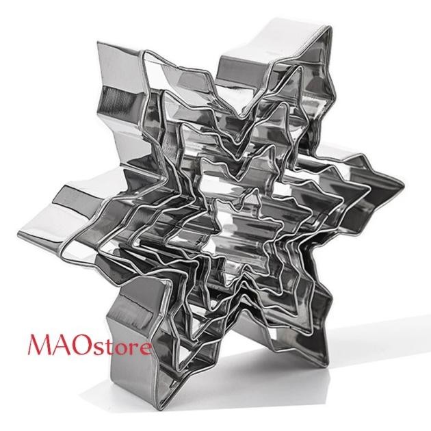 Maostore 5 Cetakan Snowflakes Christmas Cutter Cetakan Cookies