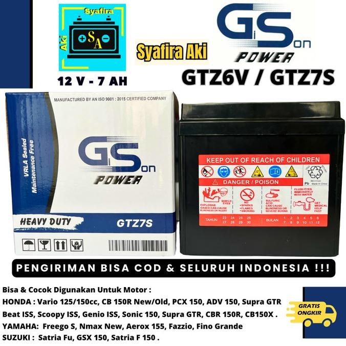 Aki Motor CB 150R Old/New, CBR 150, GTR 150,KLX, Sonic GTZ7S GS J