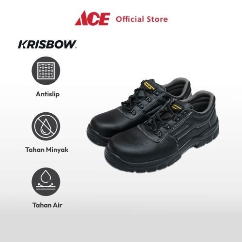 Ace Krisbow Ukuran 42 Hercules Sepatu Pengaman 4 inci Srss - Hitam Safety Shoes Pengaman Kaki