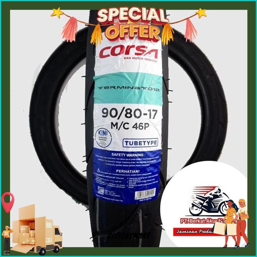 Corsa Terminator 90/80-17 Ban Tubetype (Non Tubeless) Motor Bebek Murah
