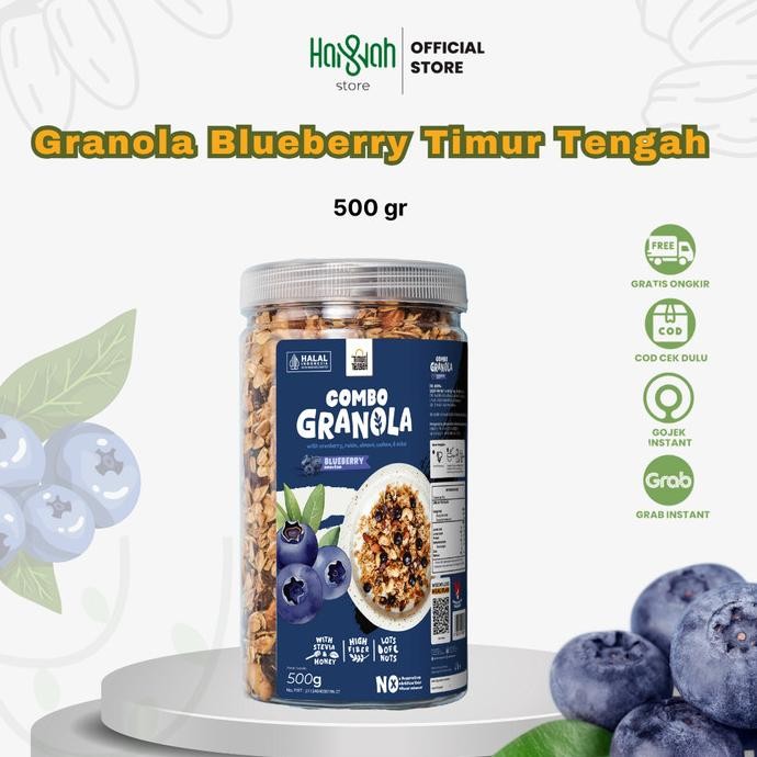 

Granola Blue Berry Timur Tengah 500 gram- Sereal High Premium Quality