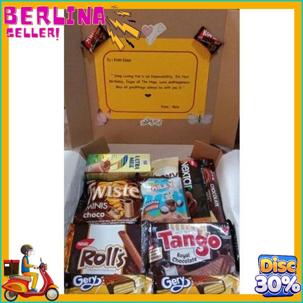 

Hampers Snack Box Ulang Tahun / Wisuda / Anniversary/ Paket Coklat (Cod)