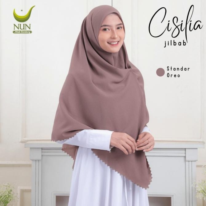 Jilbab Cisilia NUN JILBAB / Segiempat instan kancing non pet /