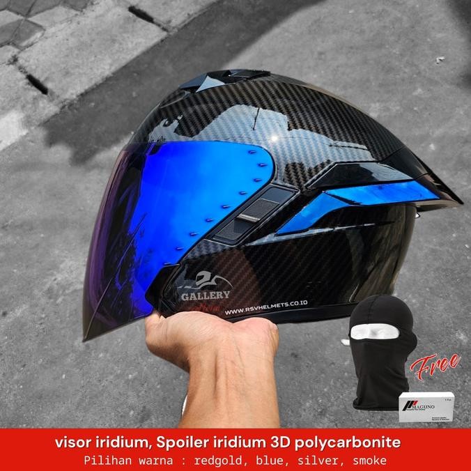 Rsv Sv300 Carbon Visor Iridium | Helm Rsv Half Face Double Visor Barangbaru