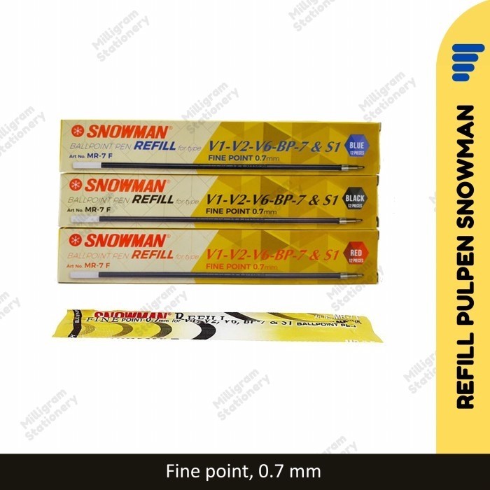 

Ready Refill Pulpen Snowman MR-7F/ V1 V2 V6 BP7 S1/ Tinta Isi Ulang 0.7 mm