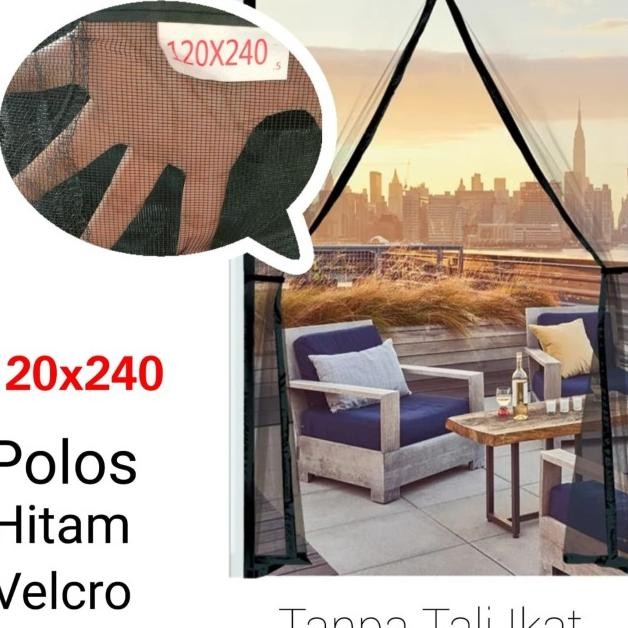 Jumbo Tirai Pintu Magnet Anti Nyamuk El Perekat 120X240Cm