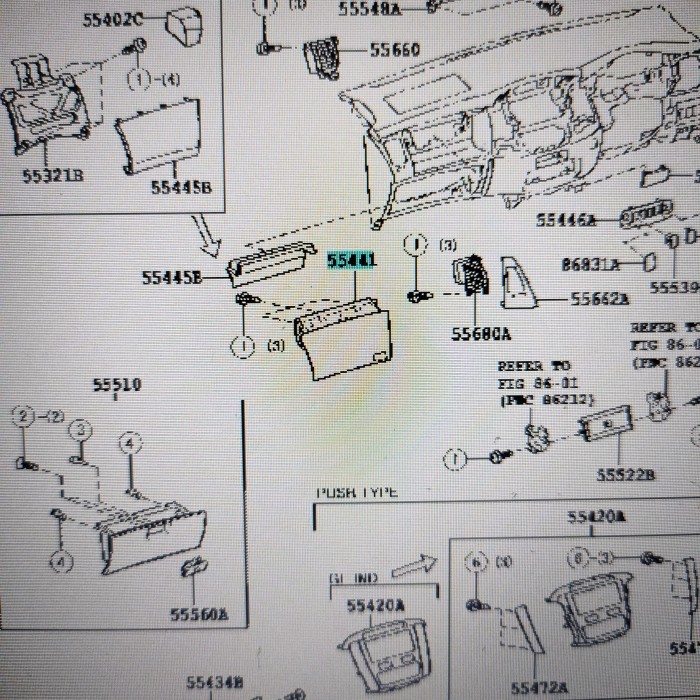 laci dasbort atas Innova 04/15 55440-0K030-E1 original