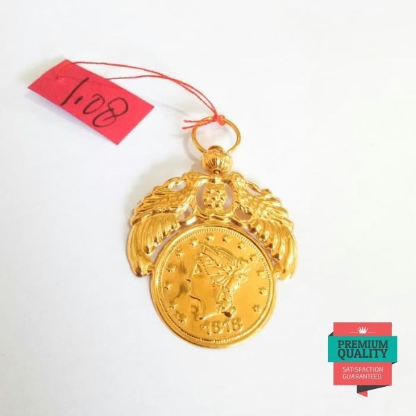 Terlaris Liontin Koin Keren Emas Asli Elegan