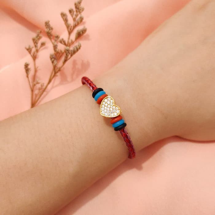 Terlaris Gelang Tali Pandora model love permata elegant emas asli Elegan
