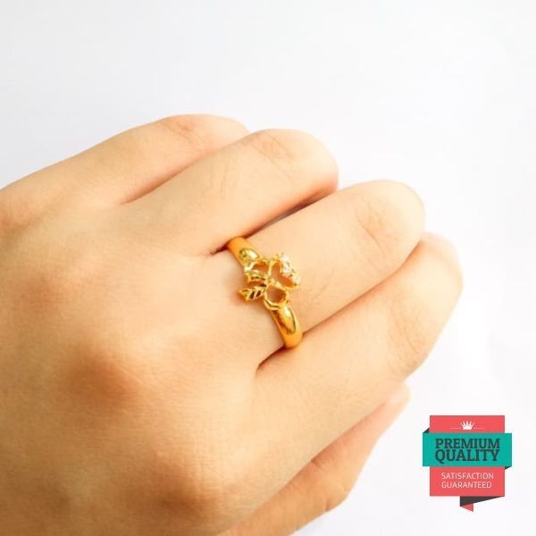 Murah Cincin model bunga emas asli Keren