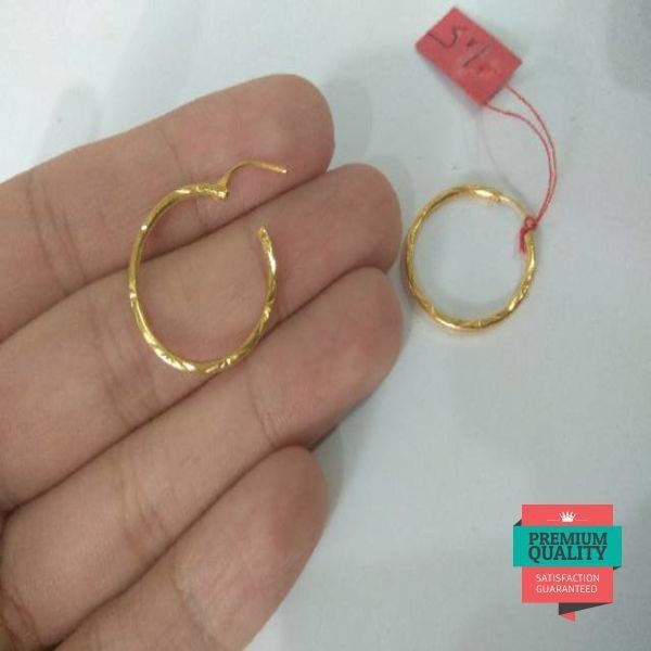 Grosir Anting emas asli kadar 700 jipsi bulat Elegan