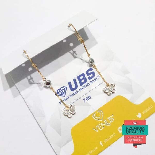 Terlaris Anting Panjang UBS model kupu kupu emas asli Keren