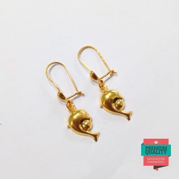 Grosir Termurah Anting Setengah gram model Lumba emas asli Elegan