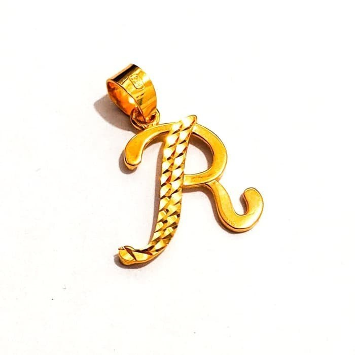 Grosir Liontin Huruf R Inisial emas asli Elegan