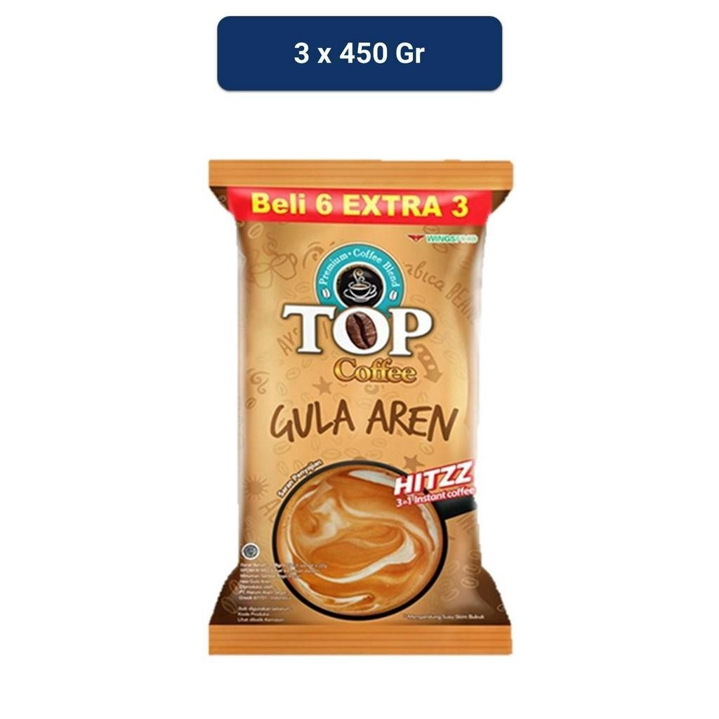 Top Coffee Kopi Instan Gula Aren Pack 22 gr isi 6 + 3 pcs x3