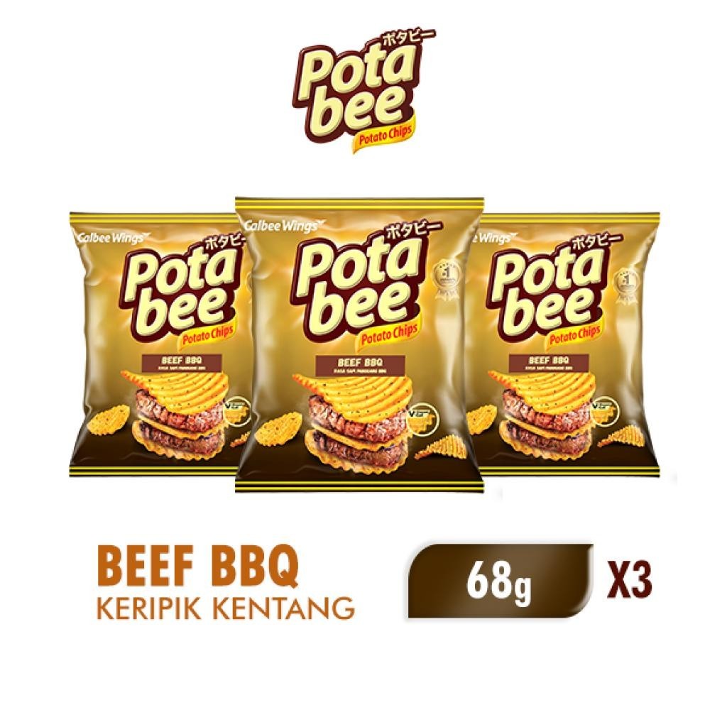 

Potabee Keripik Kentang BBQ Beef 68 gr x3