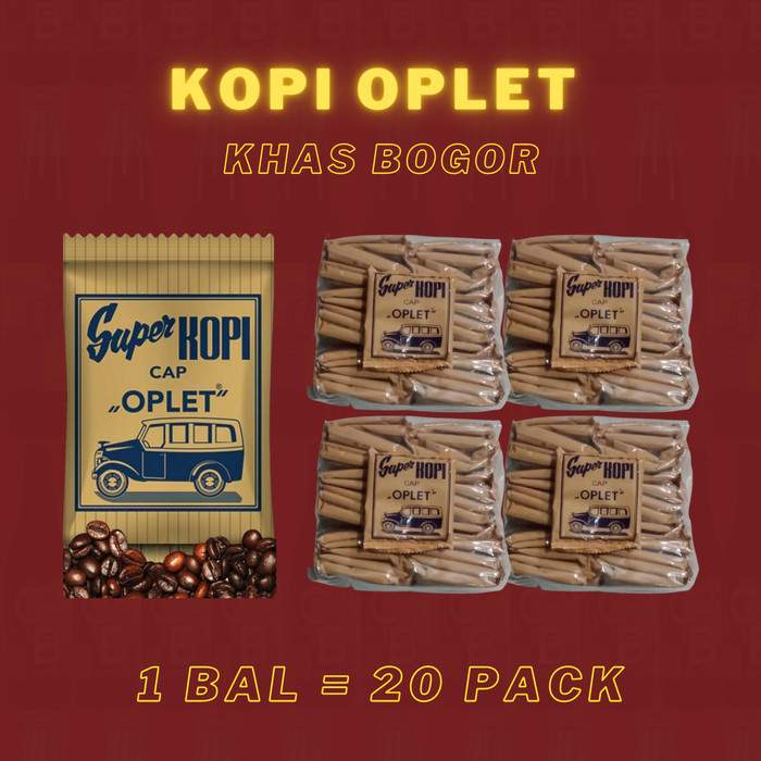 

Kopi Oplet Tanpa Gula 1 Bal/Dus/Kardus Isi 20 Buah