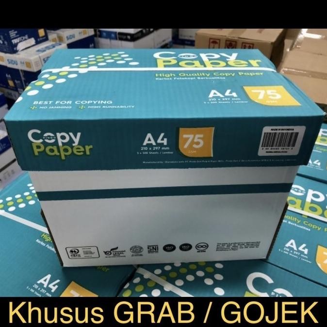 

TERMURAH - HVS Putih A4 75g, Copy Paper KHUSUS GRAB / GOJEK