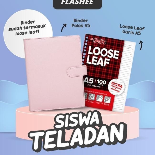 

Flashee Paket Binder A5 Set Sudah Termasuk Loose Leaf Isi 100 Lembar Paket Siswa Teladan