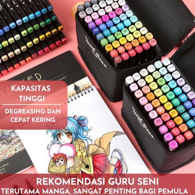 

TERMURAH - Spidol Warna Stabilo 12-120 Warna warni Dual Side Fine Art Brush Pen Animation Marker Set Sketsa + Tas penyimpanan