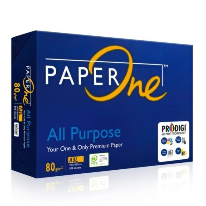 

BEBAS ONGKIR - KERTAS HVS A3 80 gram PAPER ONE / rim