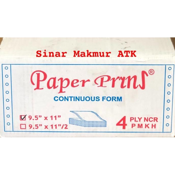 

TERLARIS - Continuous Form / Kertas Komputer Paper Prins 91/2x11 4 ply (K4)