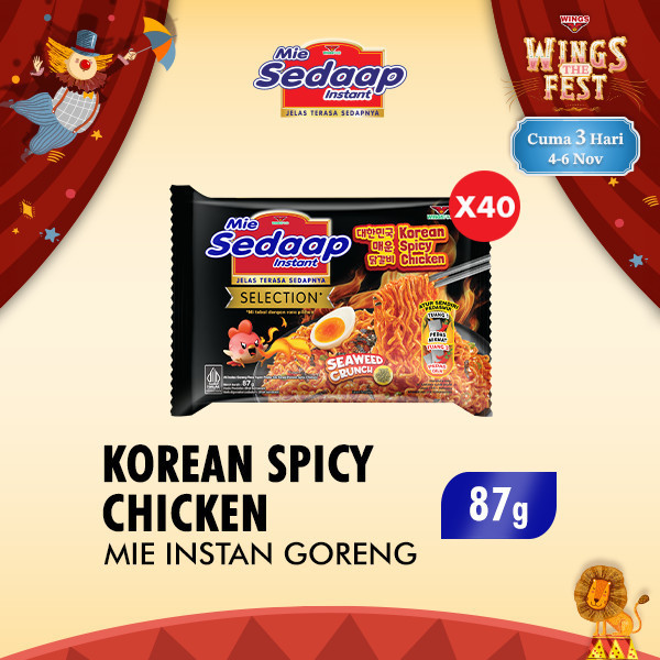 

Sedaap Mie Instan Korean Spicy Chicken Bag 87 gr x40