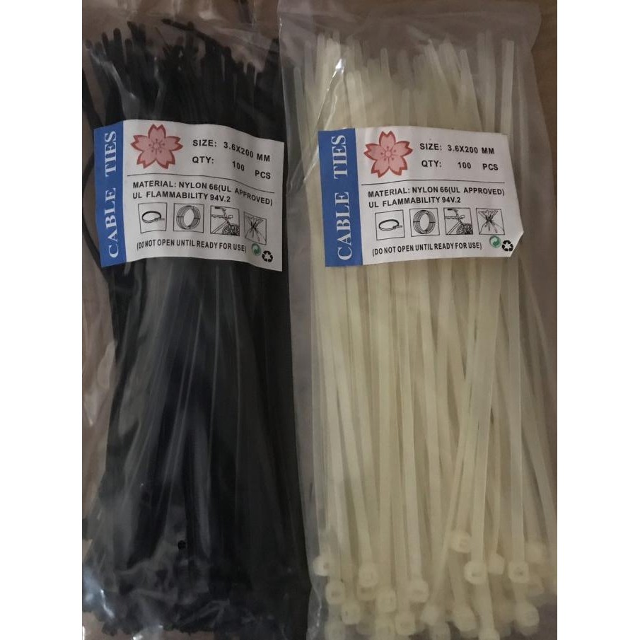 

Kabel ties / cable ties 20 cm x 3.6 mm lebar 100 pcs UL standard