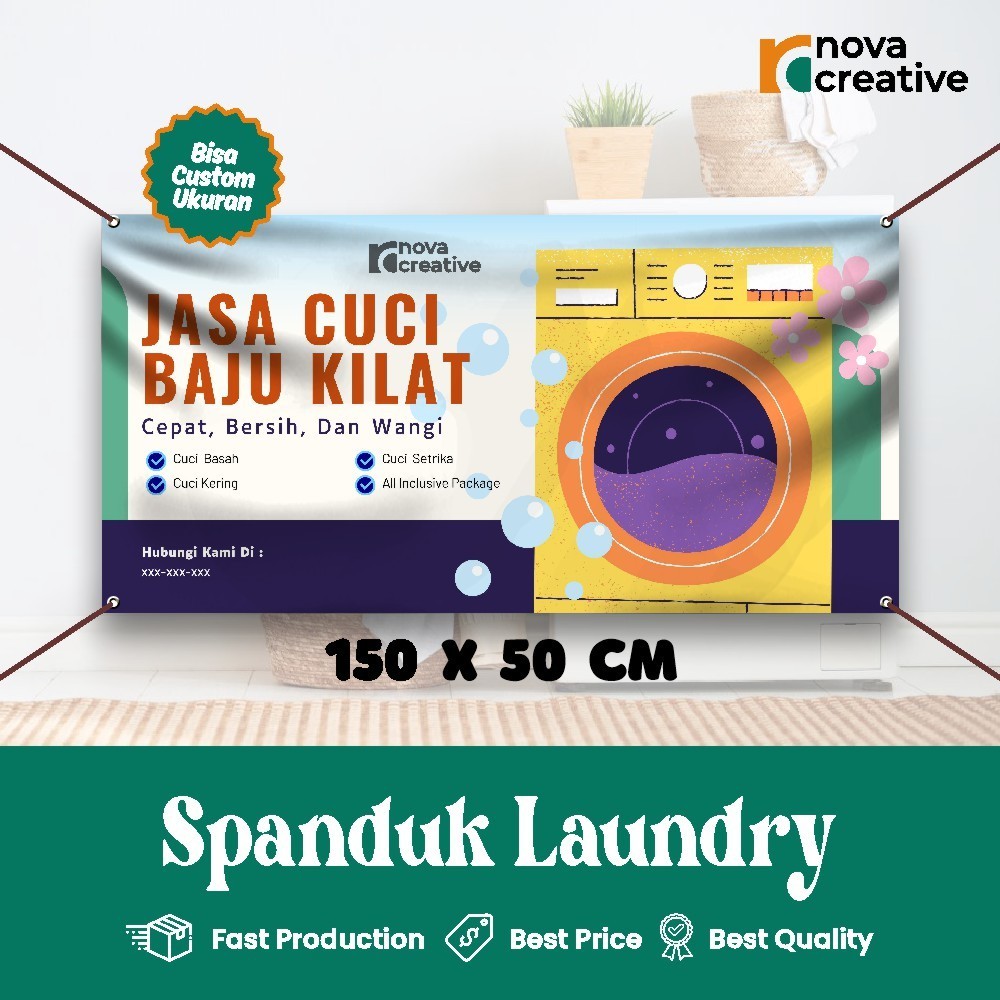 Jasa Print Banner Laundry Murah Banner Custom Gratis Desain