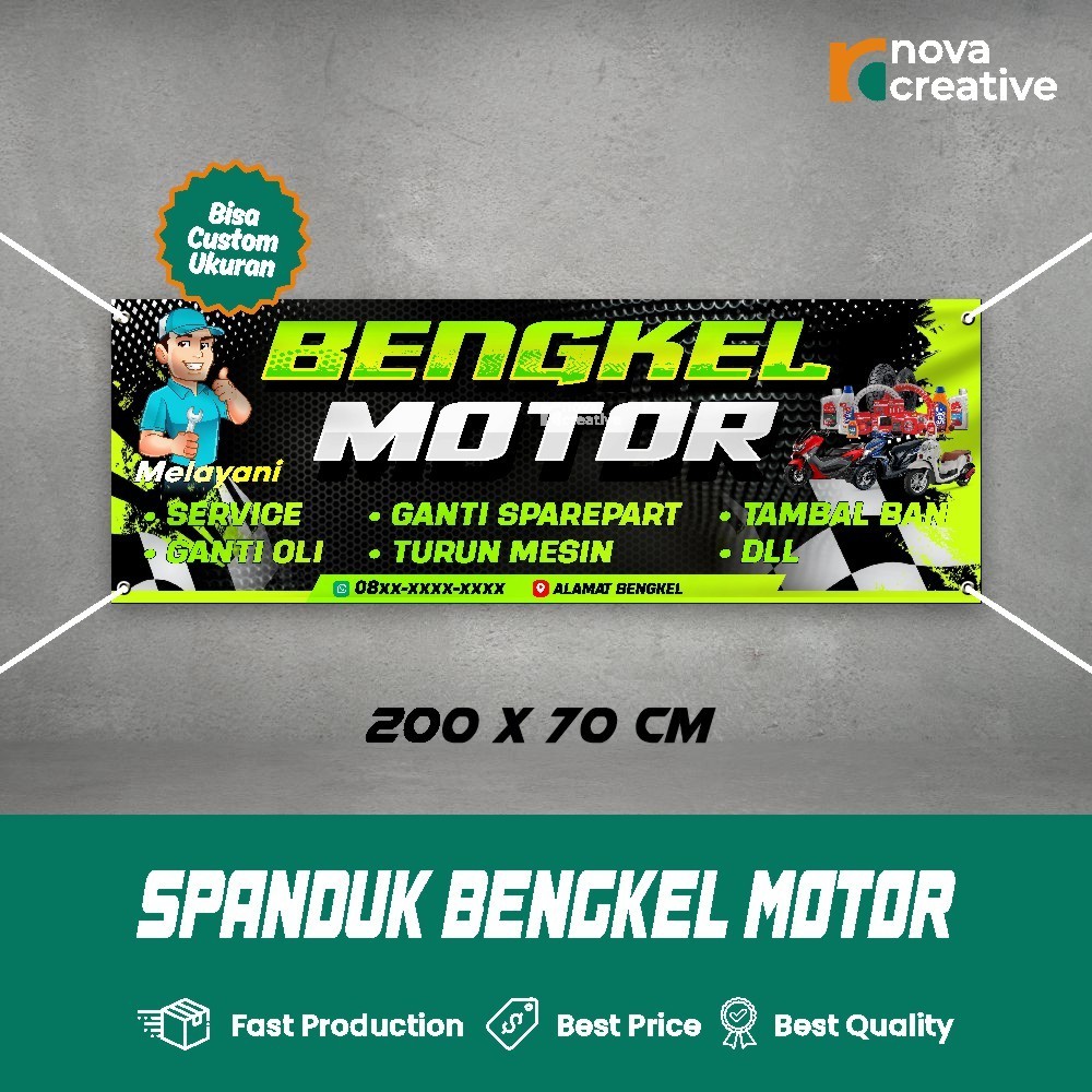 Spanduk Bengkel Motor Spanduk Custom Desain Suka-Suka