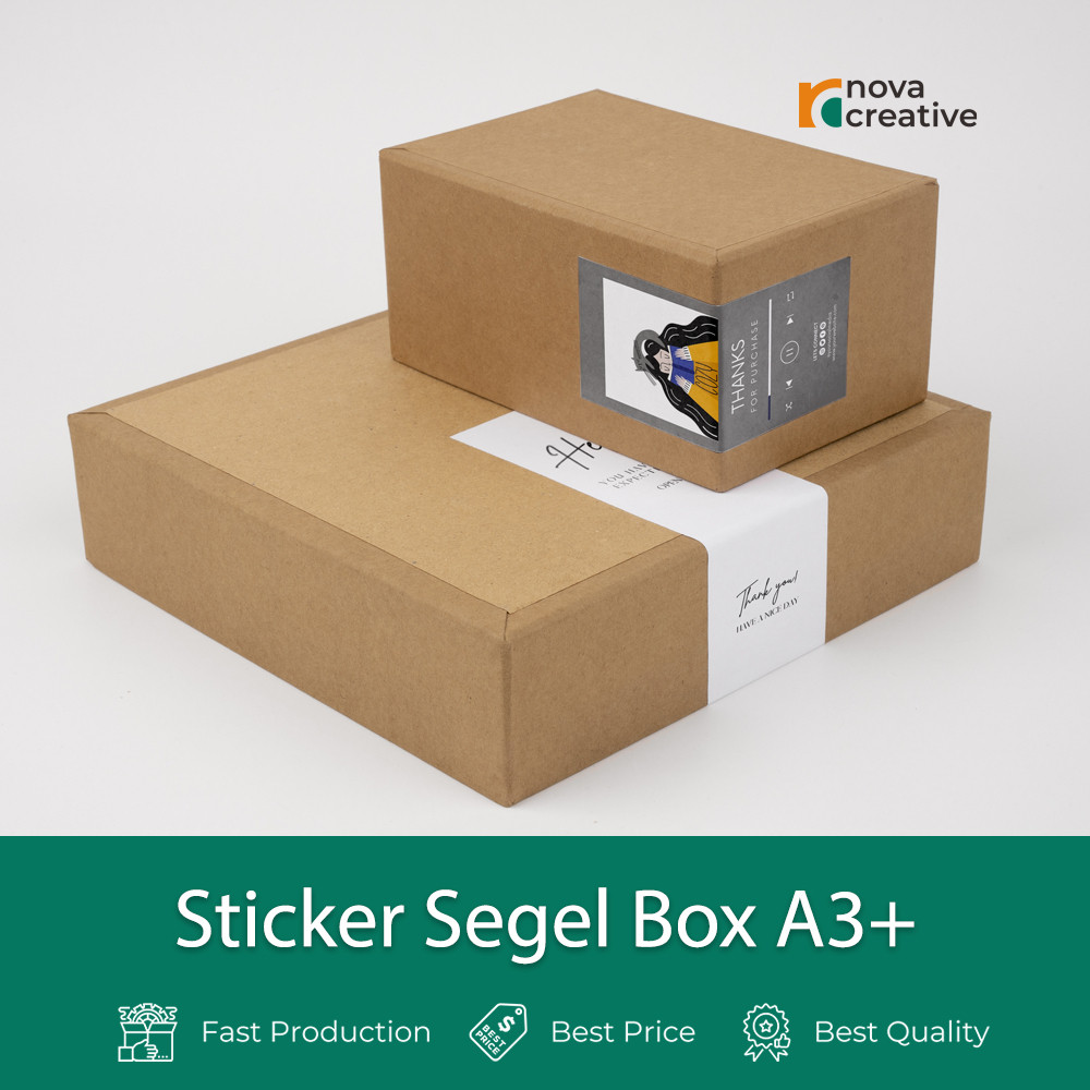 

Cetak Stiker Segel Kotak Box A3+ Sticker Kotak Segel Kemasan Stiker Packaging Custom