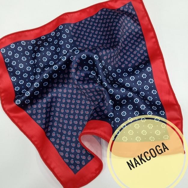 Poet Square Navy Blue Sapu Tangan Jas Pria Hanky Aksess Jas Dasi