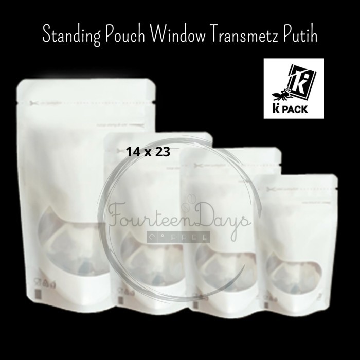 """] STANDING POUCH WINDOW TRANSMETZ (K PACK) 14x23 Kemasan snack,kopi dll