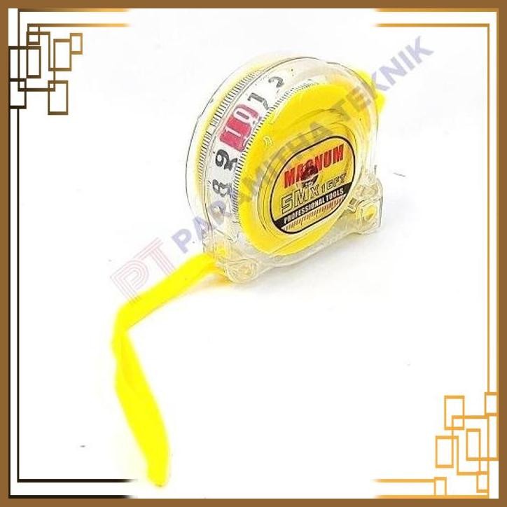 

[PMT] Meteran 5 meter / meteran transparan anti pecah 5 m / 2 sisi Magnum