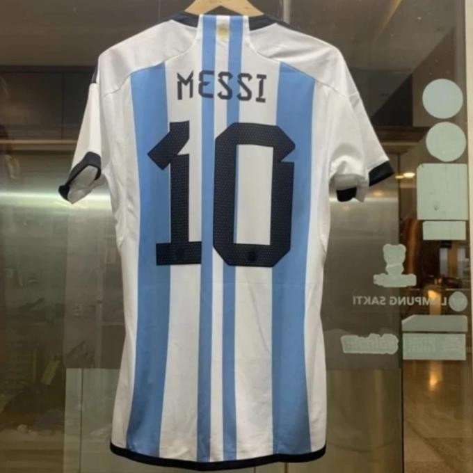 Sale Official Jersey Home Argentina Piala Dunia 2022 Grade Original - Messi