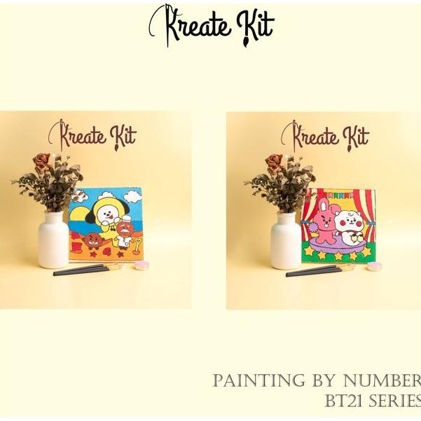 

BEBAS ONGKIR - Paint By Number 20x20cm Cartoon Series BT21 [Kreate Kit] DIY Painting