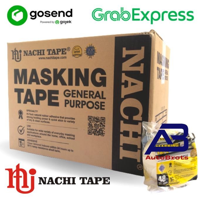 

NEW 1 Dus/48Roll Nachi Masking Tape Isolasi Kertas 2 Inch (48mm) x 20 Yard