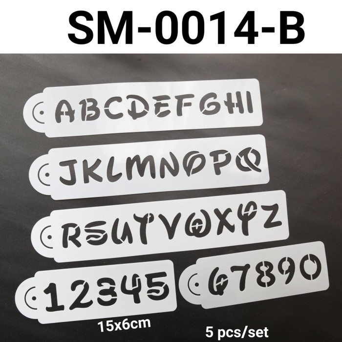 

+++++] GR-SM-0014 Cake stencil stensil pinggiran kue huruf abjad angka nomer