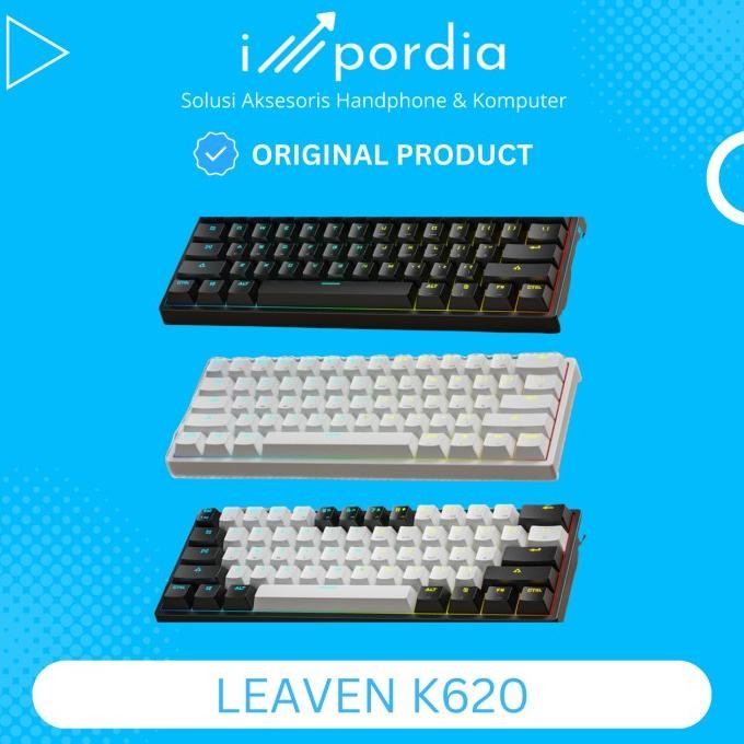 BEBAS ONGKIR - Leaven K620 Keyboard Gaming Mechanical RGB 61 Keys 60% Outemu Switch