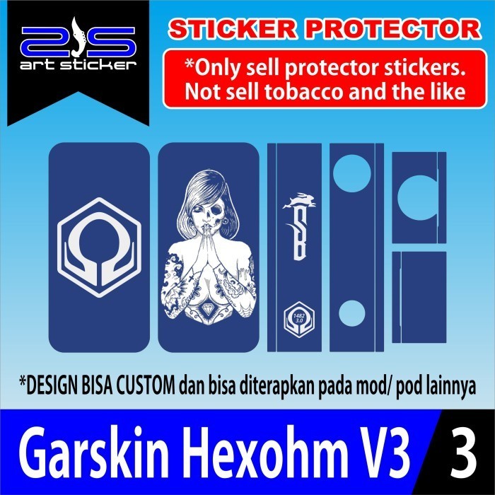COD Hexohm V3 Anodized Flag Suicide Blue Stiker Skin Casing Bayar Ditempat Buy1get1free